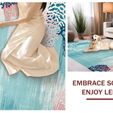 Elegant Tiled Coral Aesthetic(Blue)