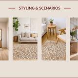 Ultra Soft Area Rug, Non Slip, Stain Resistant, Washable Area Rugs for Living Room, Bedroom, Handmade Neutral Animal Print Bedroom Luxury Carpet(Beige)