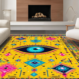 Ultra Soft Area Rug, Non Slip, Stain Resistant, Washable Area Rugs for Living Room, Bedroom, Chic Rustic Ethnic Expression(Yellow)