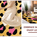 Ultra Soft Area Rug, Non Slip, Stain Resistant, Washable Area Rugs for Living Room, Bedroom, Golden and Black Leopard Entryway Soft Rug(Beige)