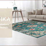 Vibrant Teal Geometric Accents(Blue)