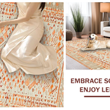 Ultra Soft Area Rug, Non Slip, Stain Resistant, Washable Area Rugs for Living Room, Bedroom, Striking Neutral Abstract Aesthetics(Orange)
