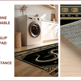 Ultra Soft Area Rug, Non Slip, Stain Resistant, Washable Area Rugs for Living Room, Bedroom, Gothic Celestial Snake Motif(Black)