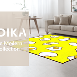 Ultra Soft Area Rug, Non Slip, Stain Resistant, Washable Area Rugs for Living Room, Bedroom, Vibrant Childlike Graphic Style(Yellow)