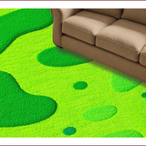 Ultra Soft Area Rug, Non Slip, Stain Resistant, Washable Area Rugs for Living Room, Bedroom, Irregular Shaped Cartoon Bedroom Carpet for Kids(Green)