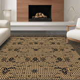 Ultra Soft Area Rug, Non Slip, Stain Resistant, Washable Area Rugs for Living Room, Bedroom, Quirky Textured Natural Coir Design(Gold)