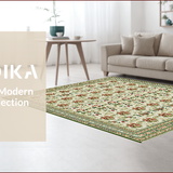 Ultra Soft Area Rug, Non Slip, Stain Resistant, Washable Area Rugs for Living Room, Bedroom, Boho Olive Green Living Room Washable Rug(Beige)