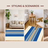 Ultra Soft Area Rug, Non Slip, Stain Resistant, Washable Area Rugs for Living Room, Bedroom, Earthy Toned Decorative Piece(Blue)