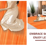 Ultra Soft Area Rug, Non Slip, Stain Resistant, Washable Area Rugs for Living Room, Bedroom, Simple Modern Shag Appeal(Orange)