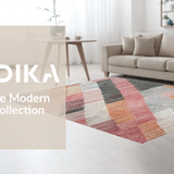 Ultra Soft Area Rug, Non Slip, Stain Resistant, Washable Area Rugs for Living Room, Bedroom, Shaggy Style Macaroon Hue Rug with Modern Chevron and Zigzag Prints(Beige)