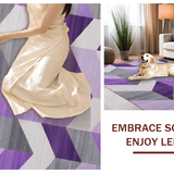 Ultra Soft Area Rug, Non Slip, Stain Resistant, Washable Area Rugs for Living Room, Bedroom, Stylish Transitional Lattice Arrangement(Purple)
