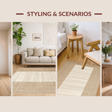 Ultra Soft Area Rug, Non Slip, Stain Resistant, Washable Area Rugs for Living Room, Bedroom, Distinctive Cozy Natural Design(Beige)