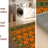 Ultra Soft Area Rug, Non Slip, Stain Resistant, Washable Area Rugs for Living Room, Bedroom, Chic Retro Wildlife Impression(Orange)