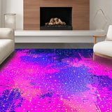 Ultra Soft Area Rug, Non Slip, Stain Resistant, Washable Area Rugs for Living Room, Bedroom, Electric Moonlit Floral Artwork(Pink)