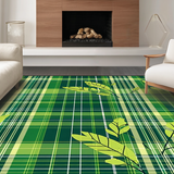 Ultra Soft Area Rug, Non Slip, Stain Resistant, Washable Area Rugs for Living Room, Bedroom, Whimsical Buffalo Check Arrangement(Green)