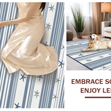 Ultra Soft Area Rug, Non Slip, Stain Resistant, Washable Area Rugs for Living Room, Bedroom, Rustic Marine Inspired Striped Charm(Blue)