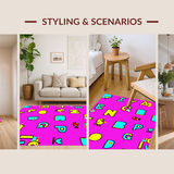 Ultra Soft Area Rug, Non Slip, Stain Resistant, Washable Area Rugs for Living Room, Bedroom, Vibrant Playful Numbered Safari Theme(Pink)