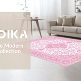 Ultra Soft Area Rug, Non Slip, Stain Resistant, Washable Area Rugs for Living Room, Bedroom, Soft Pink Geometric Pattern(Pink)