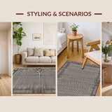 Ultra Soft Area Rug, Non Slip, Stain Resistant, Washable Area Rugs for Living Room, Bedroom, Contemporary Hunter Stripe Aesthetic(Gray)