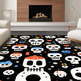 Ultra Soft Area Rug, Non Slip, Stain Resistant, Washable Area Rugs for Living Room, Bedroom, Playful Black and White Design(Black)