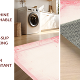Ultra Soft Area Rug, Non Slip, Stain Resistant, Washable Area Rugs for Living Room, Bedroom, Coquette Scalloped Bow Rug with Curved Edges and Knot Motif(Pink)