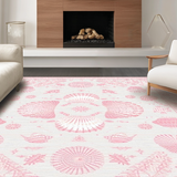 Ultra Soft Area Rug, Non Slip, Stain Resistant, Washable Area Rugs for Living Room, Bedroom, Vibrant Coral Seaside Charm(Pink)