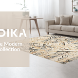 Ultra Soft Area Rug, Non Slip, Stain Resistant, Washable Area Rugs for Living Room, Bedroom, Rustic Warm Mocha Lattice Style(Beige)