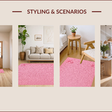 Ultra Soft Area Rug, Non Slip, Stain Resistant, Washable Area Rugs for Living Room, Bedroom, Preppy Pink Non-Slip Bathroom Decor(Pink)