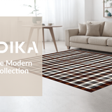 Ultra Soft Area Rug, Non Slip, Stain Resistant, Washable Area Rugs for Living Room, Bedroom, Stylish Earthy Toned Geometric Design(Brown)