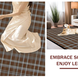Ultra Soft Area Rug, Non Slip, Stain Resistant, Washable Area Rugs for Living Room, Bedroom, Trendy Abstract Checkerboard Visual Harmony(Brown)