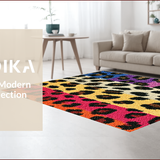 Ultra Soft Area Rug, Non Slip, Stain Resistant, Washable Area Rugs for Living Room, Bedroom, Wild Animal Pattern Living Room Statement Carpet(Black)