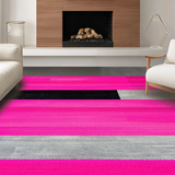 Ultra Soft Area Rug, Non Slip, Stain Resistant, Washable Area Rugs for Living Room, Bedroom, Eye-Catching Urban Geometric Vibe(Pink)