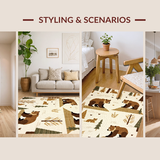 Ultra Soft Area Rug, Non Slip, Stain Resistant, Washable Area Rugs for Living Room, Bedroom, Whimsical Playful Animal Themed Decor(Beige)