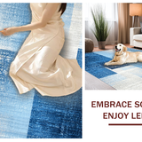 Ultra Soft Area Rug, Non Slip, Stain Resistant, Washable Area Rugs for Living Room, Bedroom, Aquatic Ombre, Gradient Wash, Modern Art(Blue)