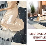 Ultra Soft Area Rug, Non Slip, Stain Resistant, Washable Area Rugs for Living Room, Bedroom, Sleek Monochrome Lunar Arrangement(Gray)