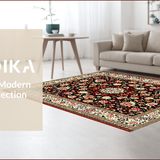 Ultra Soft Area Rug, Non Slip, Stain Resistant, Washable Area Rugs for Living Room, Bedroom, Brown Cream French-Style Bedroom Plush Medallion Carpet(Black)