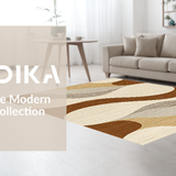 Ultra Soft Area Rug, Non Slip, Stain Resistant, Washable Area Rugs for Living Room, Bedroom, Vibrant Abstract Swirling Lines(Beige)