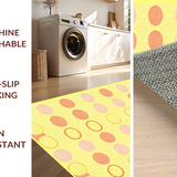 Ultra Soft Area Rug, Non Slip, Stain Resistant, Washable Area Rugs for Living Room, Bedroom, Elegant Contemporary Circular Design(Yellow)