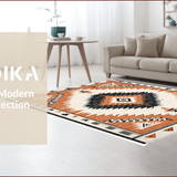 Ultra Soft Area Rug, Non Slip, Stain Resistant, Washable Area Rugs for Living Room, Bedroom, Machine Washable Cotton Rug for Modern Spa Decor(Orange)