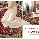 Ultra Soft Area Rug, Non Slip, Stain Resistant, Washable Area Rugs for Living Room, Bedroom, Rich Red Vintage Floral Design(Red)