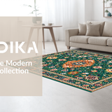 Ultra Soft Area Rug, Non Slip, Stain Resistant, Washable Area Rugs for Living Room, Bedroom, Charming Soft Floral Texture(Green)