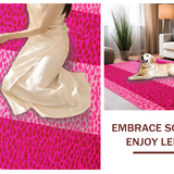 Ultra Soft Area Rug, Non Slip, Stain Resistant, Washable Area Rugs for Living Room, Bedroom, Whimsical Pink Animal Print Delight(Pink)