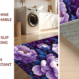 Ultra Soft Area Rug, Non Slip, Stain Resistant, Washable Area Rugs for Living Room, Bedroom, Lively Purple Garden Theme(Purple)