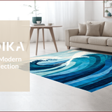 Tranquil Coastal Blue Tidal Motif(Blue)