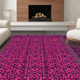 Ultra Soft Area Rug, Non Slip, Stain Resistant, Washable Area Rugs for Living Room, Bedroom, Rich Wineberry Floral Elegance(Pink)