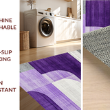 Ultra Soft Area Rug, Non Slip, Stain Resistant, Washable Area Rugs for Living Room, Bedroom, Sophisticated Grey and Purple Motif(Purple)