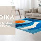 Sophisticated Geometric Wave Motif(Blue)