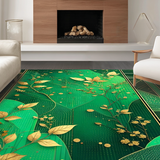 Ultra Soft Area Rug, Non Slip, Stain Resistant, Washable Area Rugs for Living Room, Bedroom, Artistic Insect Floral Fusion(Green)