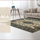 Ultra Soft Area Rug, Non Slip, Stain Resistant, Washable Area Rugs for Living Room, Bedroom, Contemporary Neutral Tiled Design(Beige)