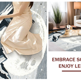 Ultra Soft Area Rug, Non Slip, Stain Resistant, Washable Area Rugs for Living Room, Bedroom, Elegant Moonlit Wilderness Pattern(Gray)
